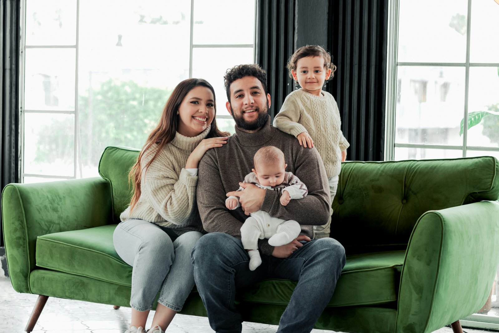 A family spending time together outdoors